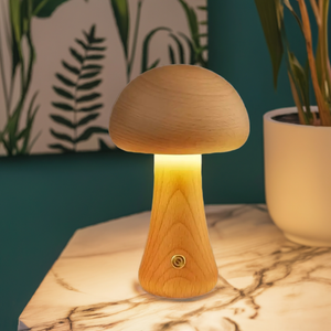 Wooden Mushroom Lamp