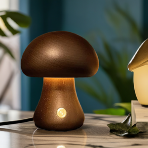 Wooden Mushroom Lamp