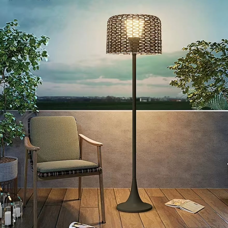 Solar Woven Floor Lamp