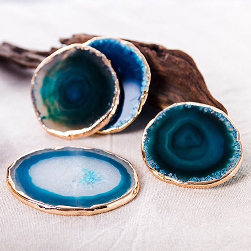 Blue Agate Coaster 2 Piece Set - Breck and Fox