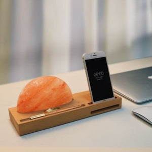 Himalayan Salt Lamp Wireless Charging Station - Breck and Fox