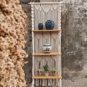Macrame Floating Wood Shelf - Breck and Fox