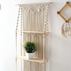 Macrame Floating Wood Shelf - Breck and Fox
