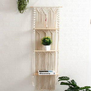 Macrame Floating Wood Shelf - Breck and Fox